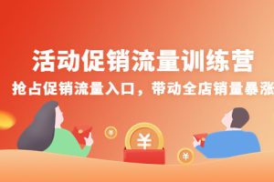 (4295期)活动促销流量训练营:抢占促销流量入口,带动全店销量暴涨