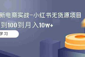 （9169期）2024全新电商实战-小红书无货源项目：从0到1到100到月入10w+