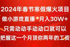 （8721期）2024年春节寒假爆火项目，普通小白如何通过小游戏直播做到月入30W+