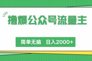 （10310期）撸爆公众号流量主，简单无脑，单日变现2000+