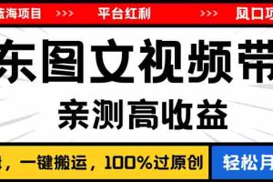 (11147期)2024最新蓝海项目,逛逛京东图文视频带货,无需剪辑,月入20000+