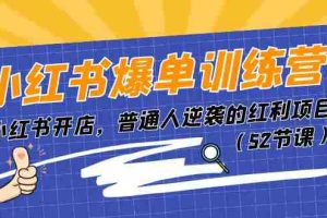 (11134期)小红书爆单训练营,小红书开店,普通人逆袭的红利项目(52节课)