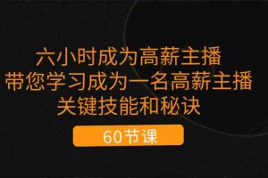 (11131期)六小时成为-高薪主播:带您学习成为一名高薪主播的关键技能和秘诀(62节)