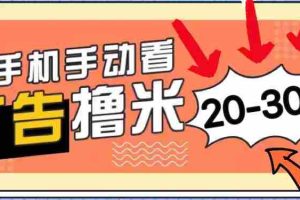 （11051期）新平台看广告单机每天20-30＋，无任何门槛，安卓手机即可，小白也能上手