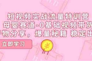 （11373期）短视频实战流量特训营，母婴赛道-0基础带货，好物分享，爆量秘籍 稳定出单