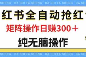 (12151期)最新小红书全自动抢红包,单号一天50+ 矩阵操作日入300+,纯无脑操作
