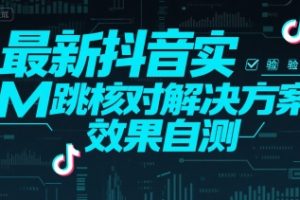 （15459期）最新抖音实M跳核对解决方案，效果自测