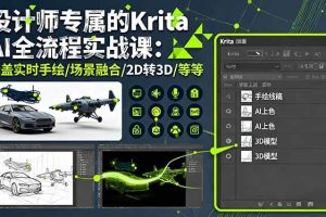 (16245期)设计师专属的Krita AI全流程实战课:涵盖实时手绘/场景融合/2D转3D/等等