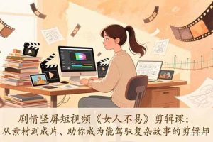 （17305期）剧情竖屏短视频《女人不易》剪辑课：从素材到成片、助你成为能驾驭复杂故事的剪辑师